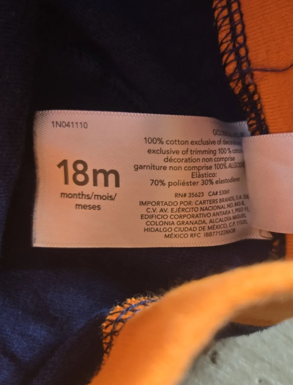Carter's Blue and Orange Casual Pull-on Athletic Shorts Toddler Boy Size 18m